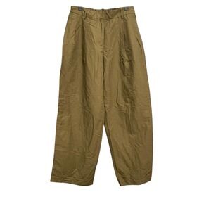 MIJEONG PARK Pants Womens Large Brown Wide Leg Chino Linen High Rise Casual